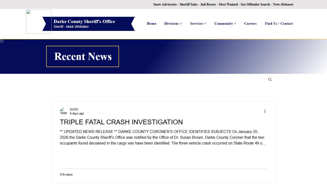 Recent News Darke County Sheriff