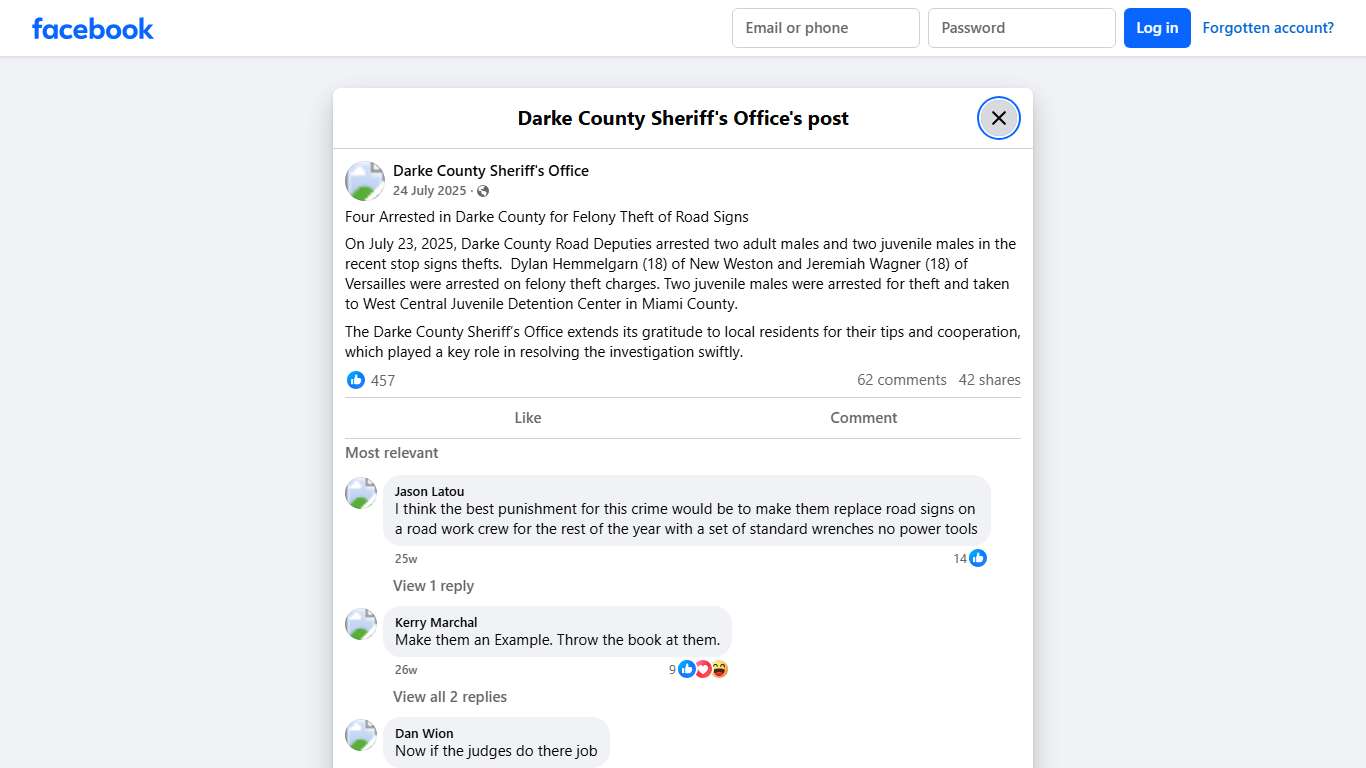 Four Arrested in Darke... - Darke County Sheriff's Office Facebook